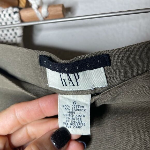 GAP Stretch High Waisted Olive Green Pants - Picture 6 of 6